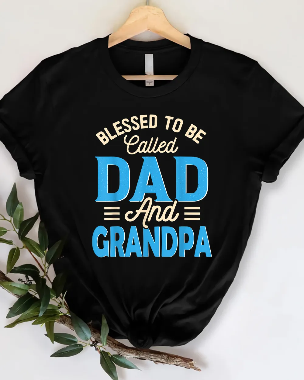 Blessed To Be Called Dad And Grandpa Father's Day Grandpa T Shirt Unisex Standard T-Shirt black s
