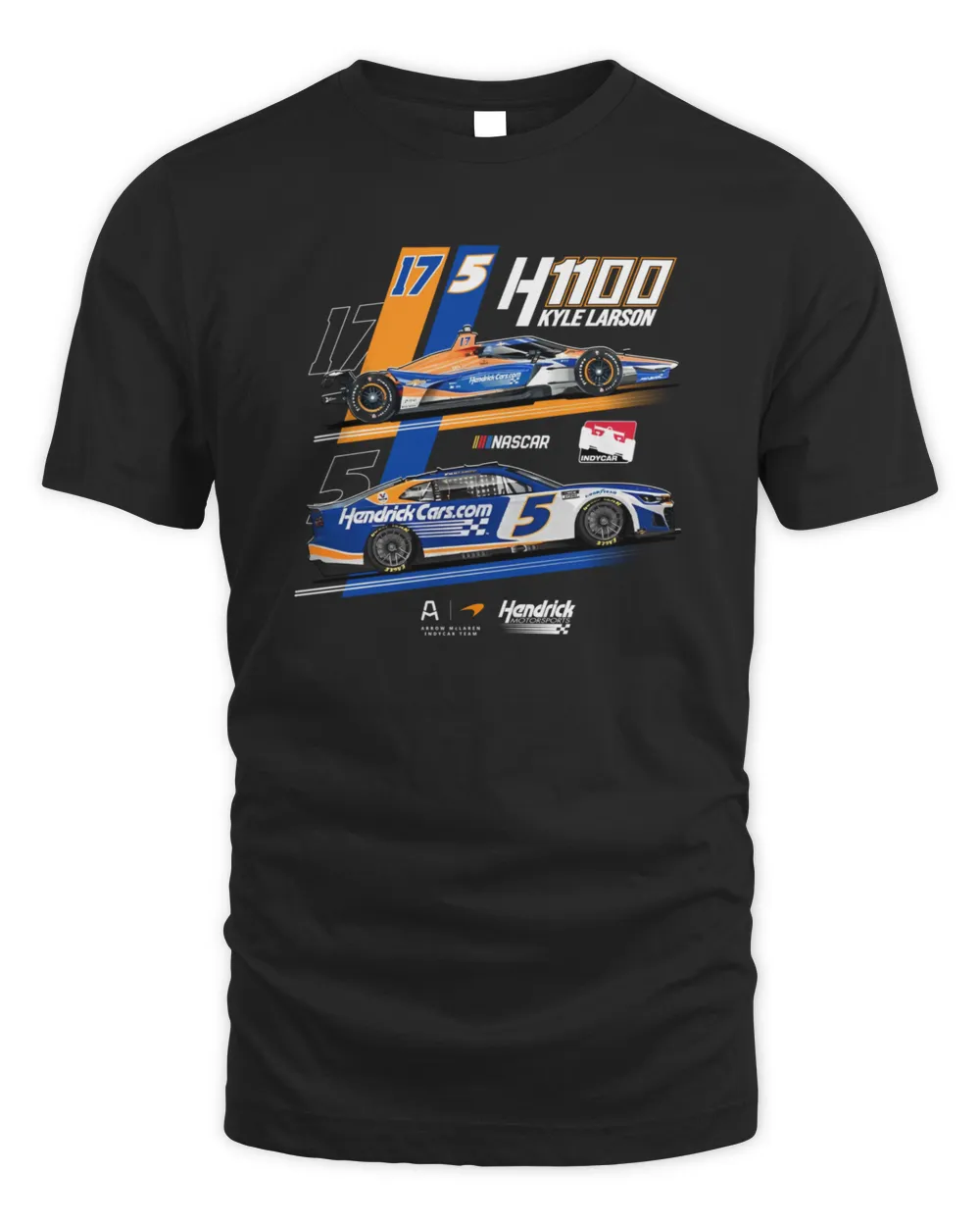 Kyle Larson 2024 H1100 Indy 500 & Coke 600 T-Shirt Unisex Standard T-Shirt black s
