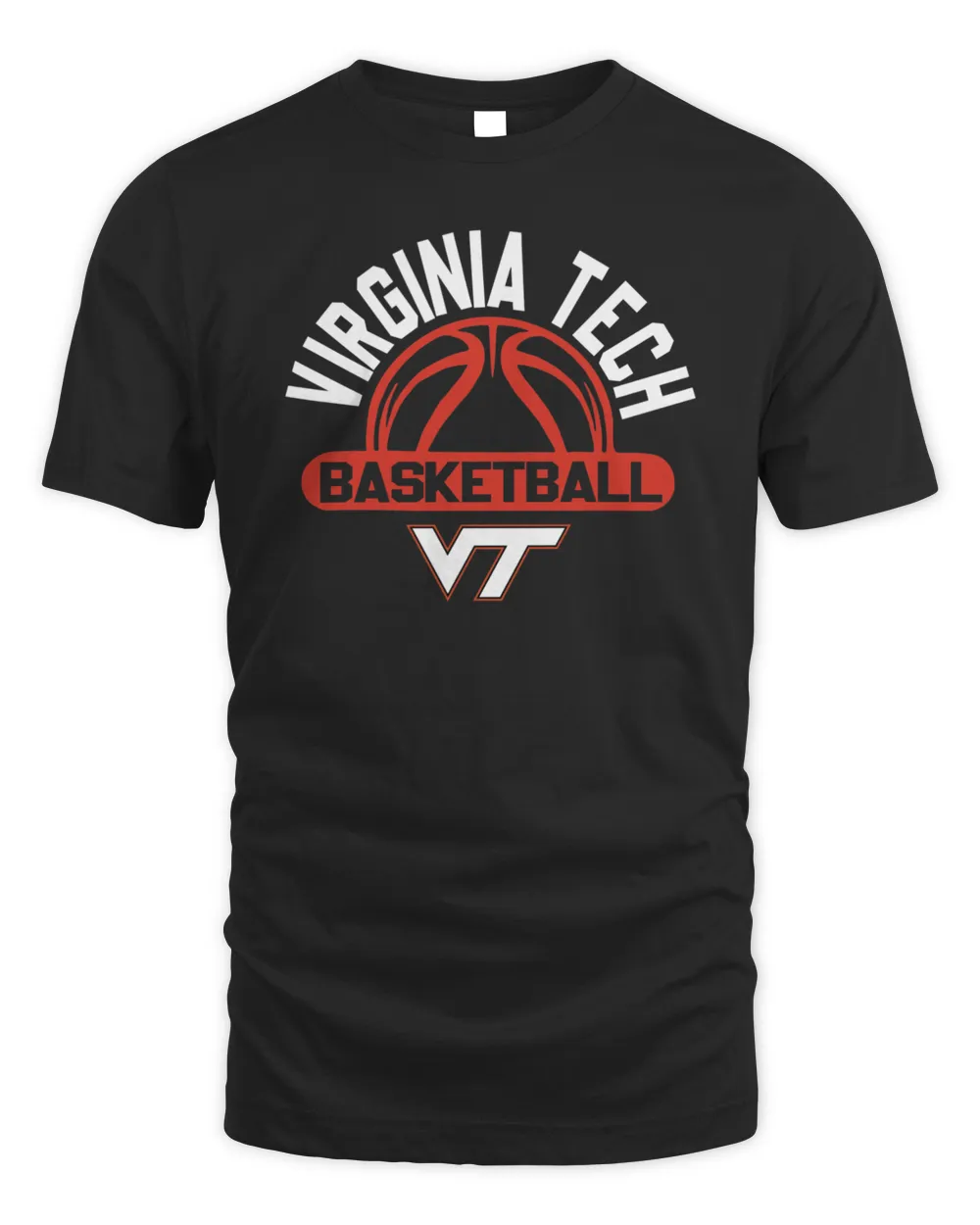 Virginia Tech Hokies Basketball Wordmark Arch Shirt Unisex Standard T-Shirt black s