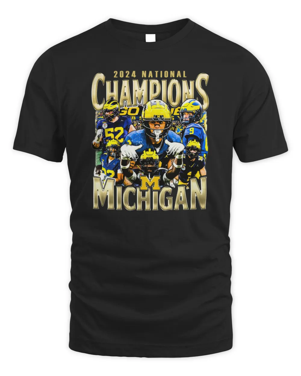 Michigan CFP National Championship Team Shirt 2024 Unisex Standard T-Shirt black s