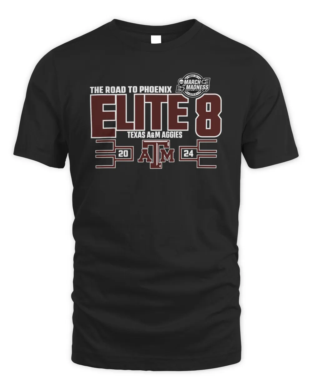 Texas A&M Aggies 2024 March Madness Elite Eight Shirt Unisex Standard T-Shirt black s