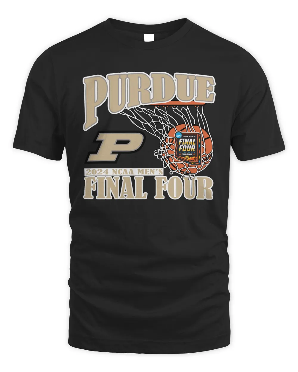 Official Purdue 2024 Ncaa Men's Final Four Logo Hoodie Gray Unisex Standard T-Shirt black s