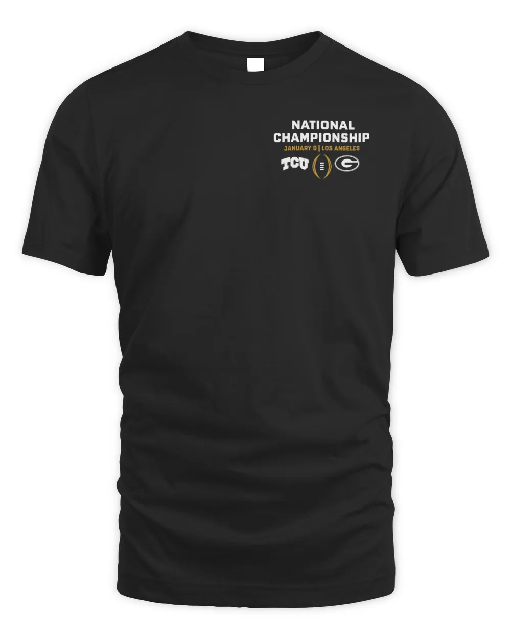 TCU Horned Frogs vs. Georgia Bulldogs College Football Playoff 2023 National Championship Matchup Shirt Unisex Standard T-Shirt black s