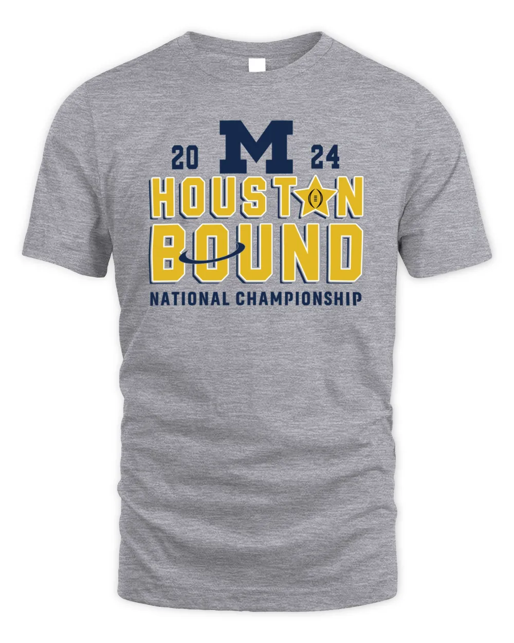 Michigan Wolverines 2024 Houston Bound National Championship Game Proven Mastery Shirt College Football Playoff Merch Unisex Standard T-Shirt sport-grey s