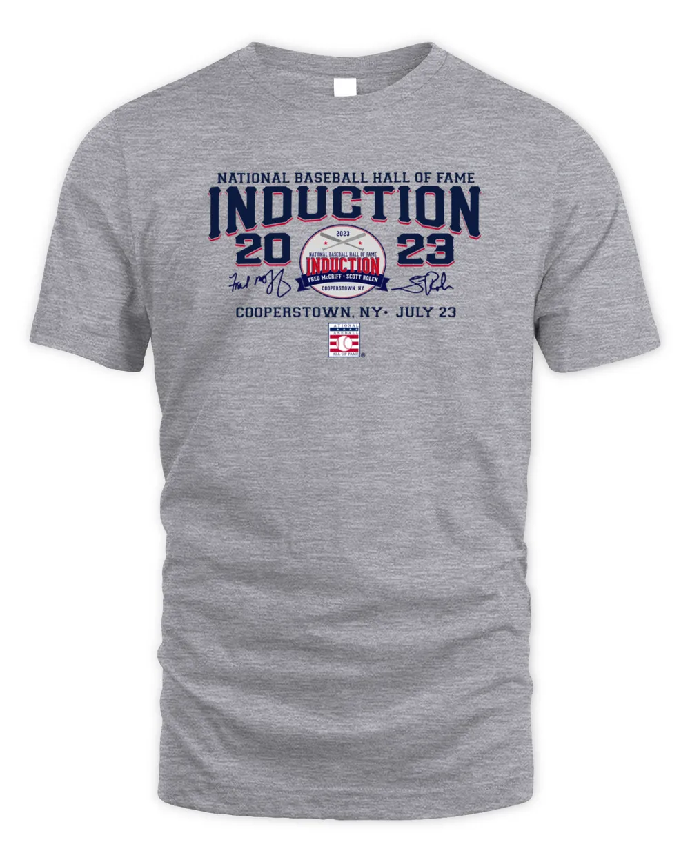 Men’s Champion Baseball Hall of Fame 2023 Induction All Hall of Famers Oxford Grey T-Shirt Clothing Unisex Standard T-Shirt sport-grey s