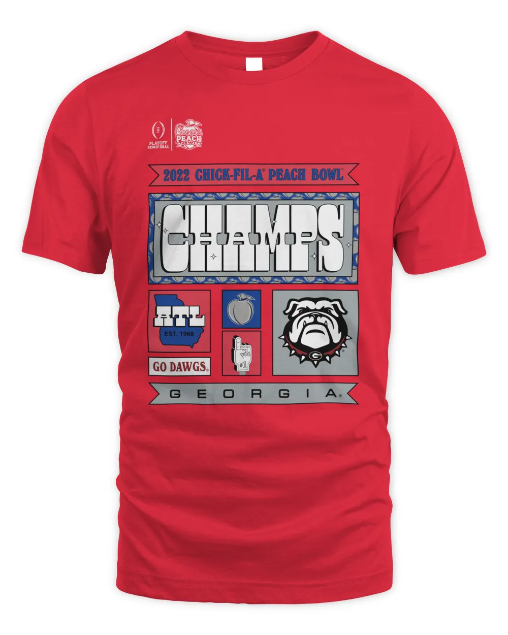 2022 Peach Bowl Georgia Bulldogs College Football Playoff Champions Locker Room Shirt Unisex Standard T-Shirt red s