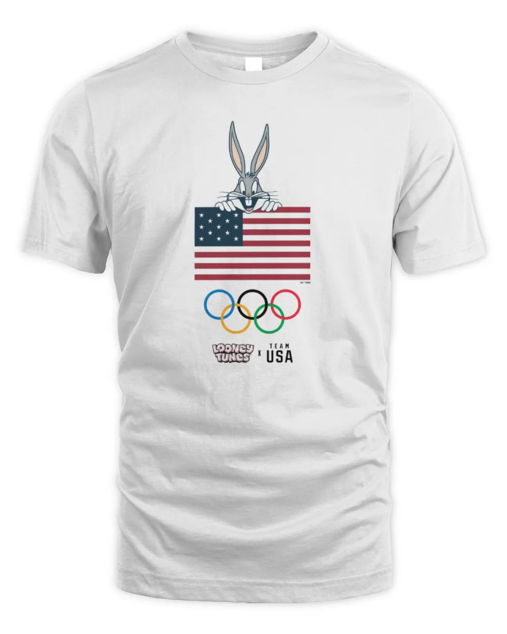 Looney Tunes X Team Usa Bugs Bunny Olympic Rings Hoodie Unisex Standard T-Shirt white s