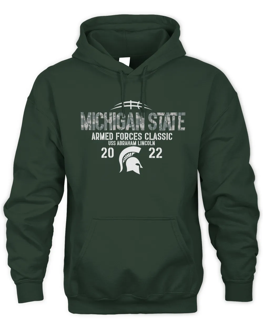 Michigan State Spartans Armed Forces Classic USS Abraham Lincoln 2022 Hoodie Unisex Hoodie forest-green s