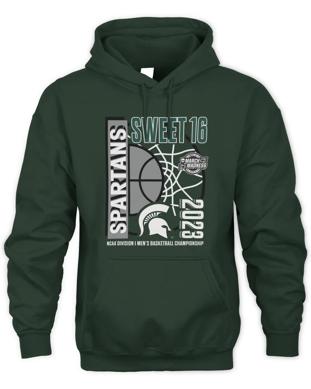 Michigan State Spartans 2023 NCAA Sweet 16 Hoodie Unisex Hoodie forest-green s