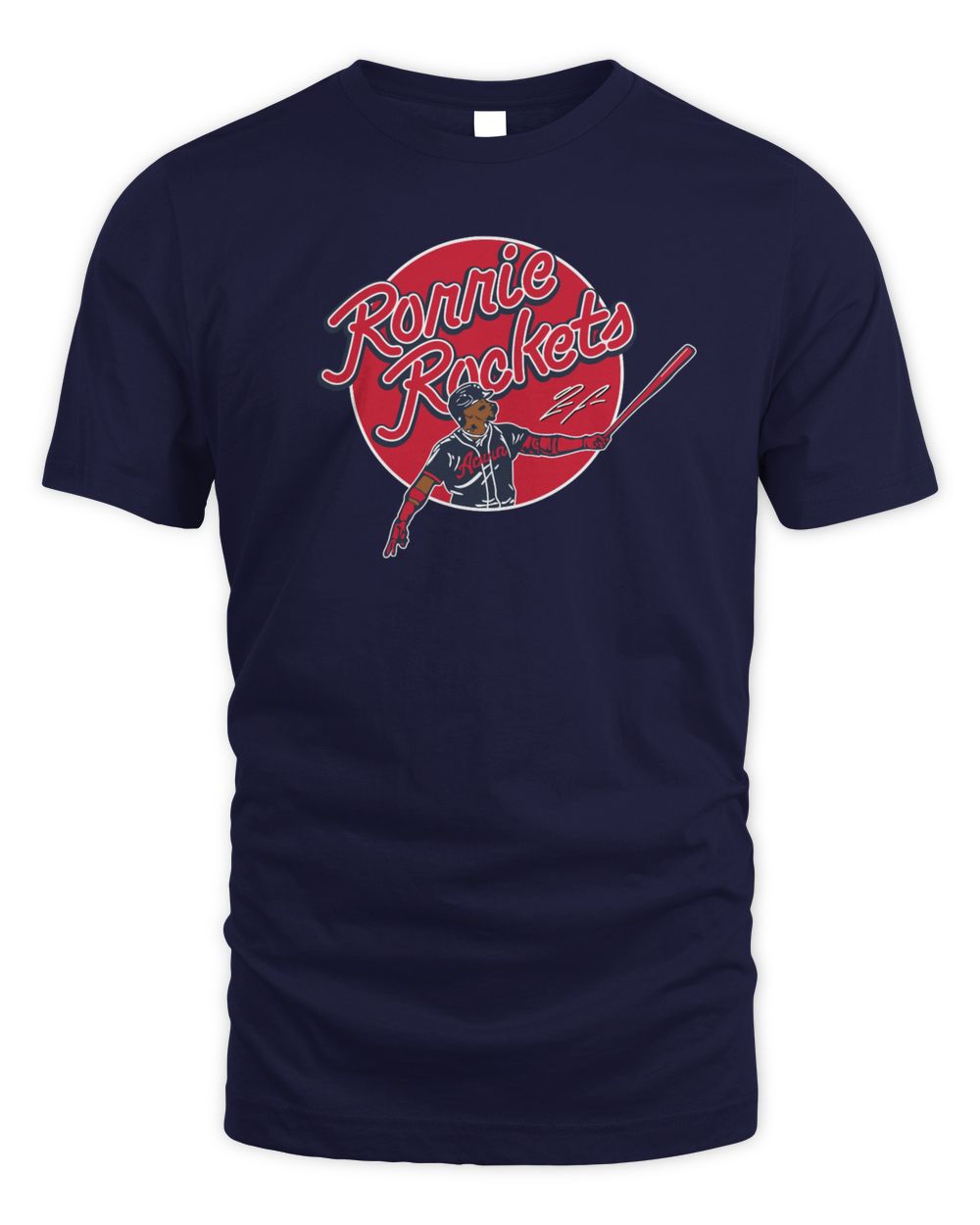 Ronnie Rockets Ronald Acuña Jr Atlanta Braves Of Major League Shirt Unisex Standard T-Shirt navy s