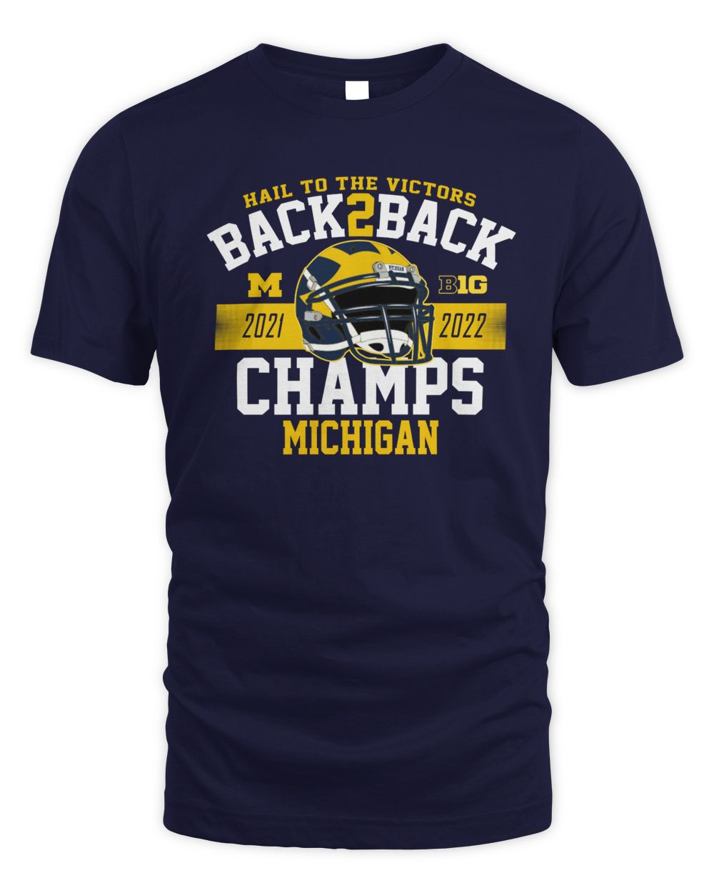 Navy Michigan Wolverines Back-To-Back Big Ten Football Conference Champions T-Shirt Unisex Standard T-Shirt navy s