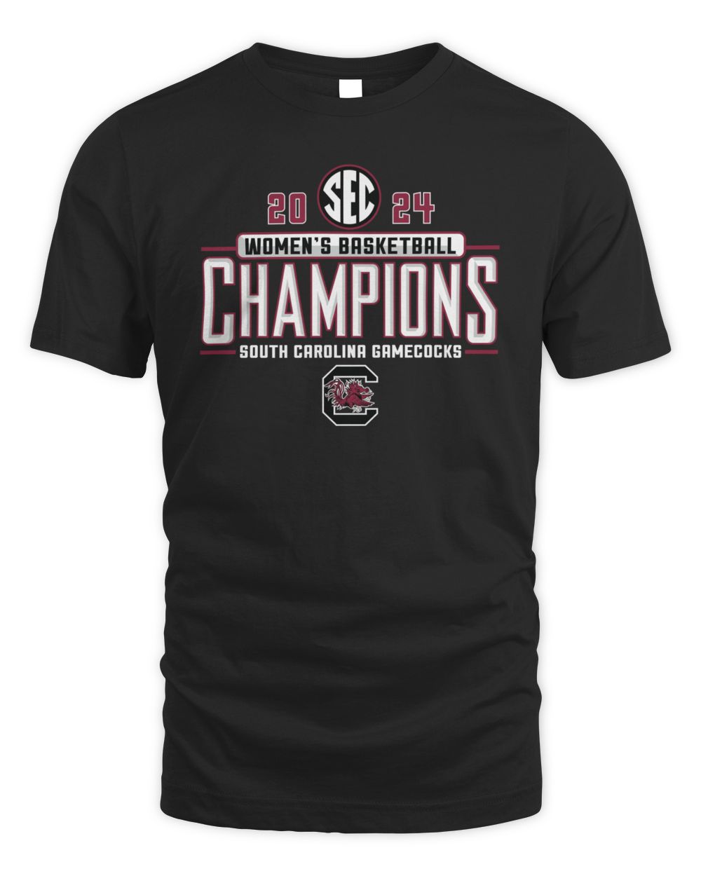South Carolina Gamecocks Women's Basketball 2024 SEC Regular Season Champions Locker Room T-Shirt Unisex Standard T-Shirt black s