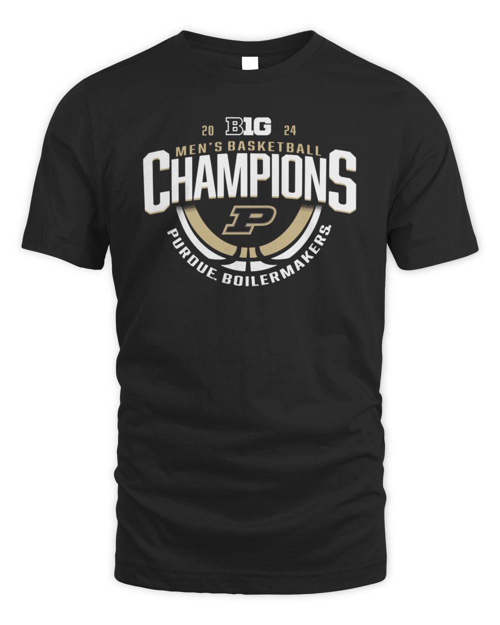 Purdue Boilermakers Men's Basketball 2024 Big Ten Regular Season Champions Locker Room T-Shirt Unisex Standard T-Shirt black s