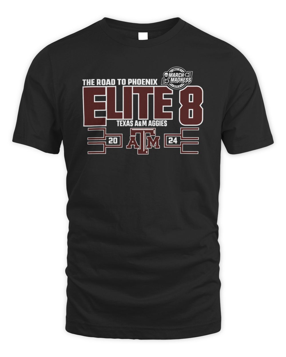 Texas A&M Aggies 2024 March Madness Elite Eight Shirt Unisex Standard T-Shirt black s