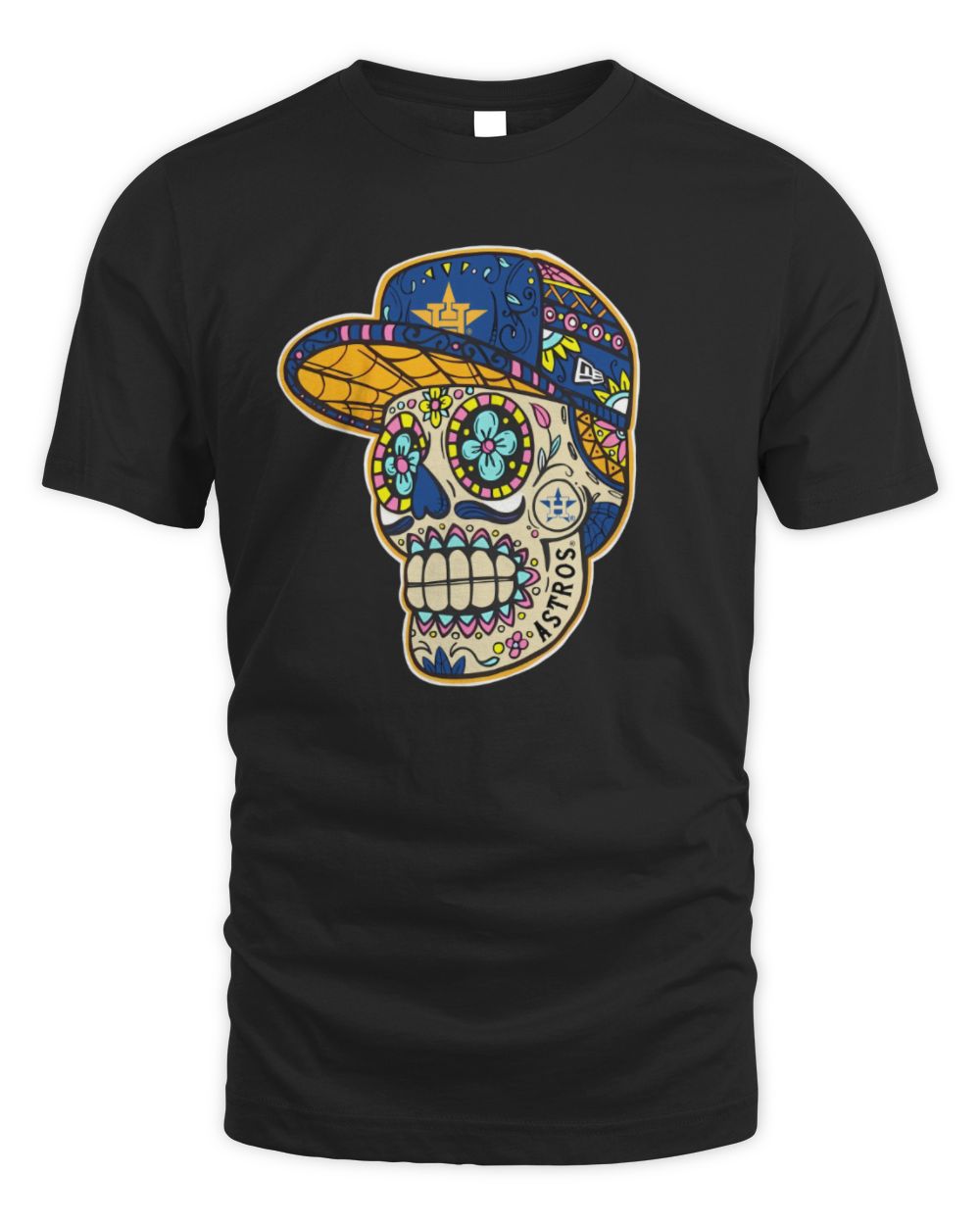 New Era Black Houston Astros Sugar Skulls T-Shirt Unisex Standard T-Shirt black s