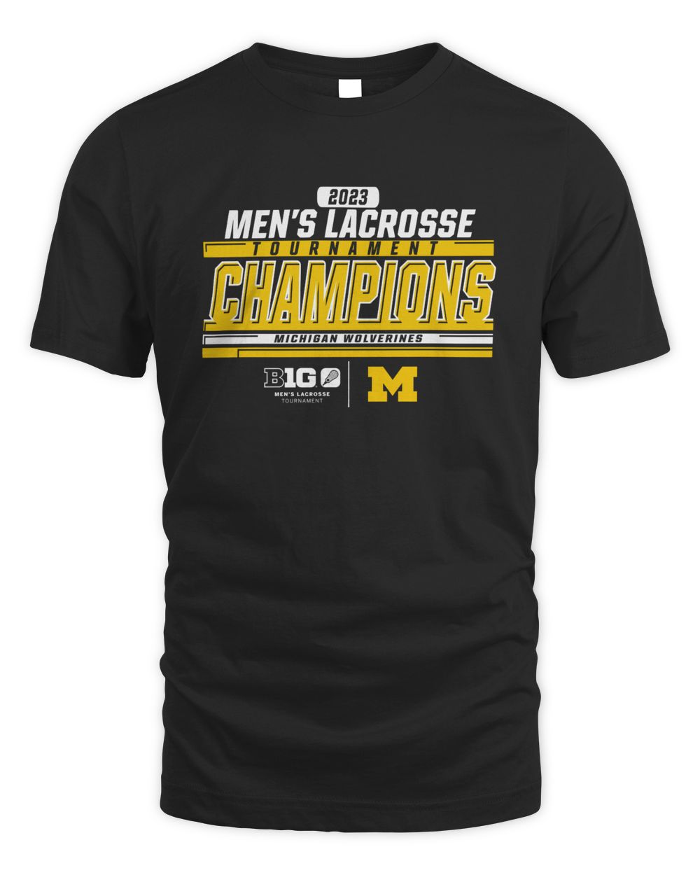 Michigan Mens Lacrosse 2023 Big Ten Champions Shirt Unisex Standard T-Shirt black s