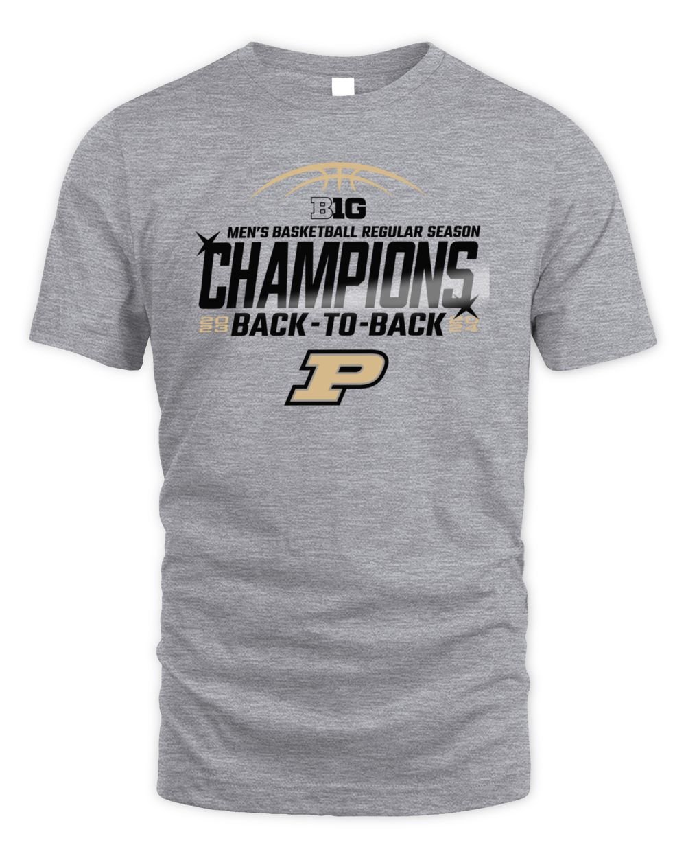 Purdue University Men's Basketball 2024 Back To Back BIG 10 Champions T-Shirt Unisex Standard T-Shirt sport-grey s
