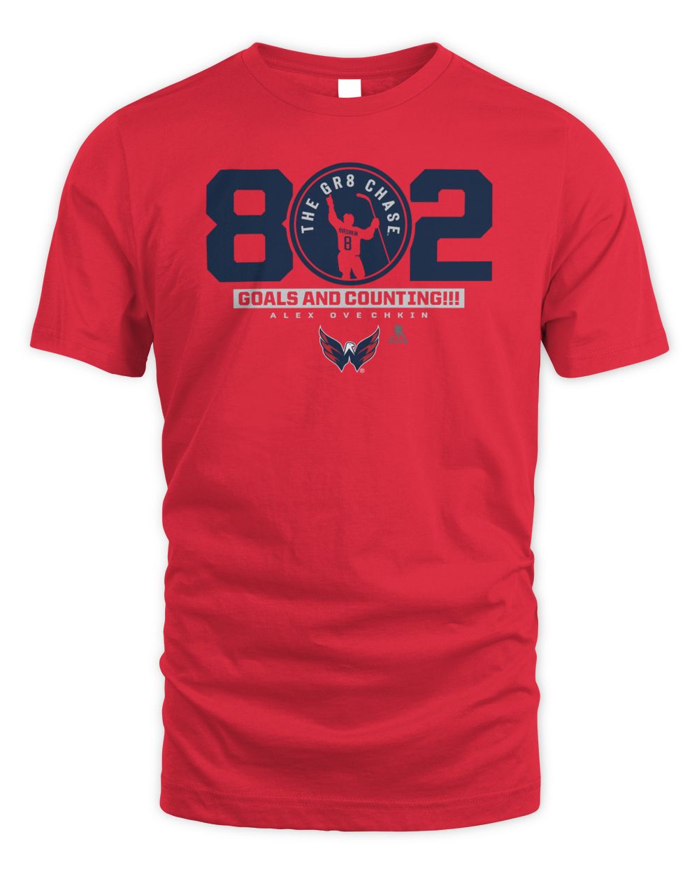 Alexander Ovechkin Washington Capitals The Gr8 Chase Shirt Unisex Standard T-Shirt red s