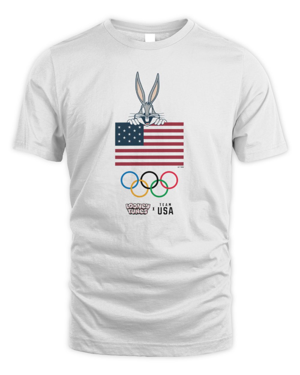 Looney Tunes X Team Usa Bugs Bunny Olympic Rings Hoodie Unisex Standard T-Shirt white s