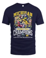 Michigan Wolverines Reliaquest Bowl Champions 2025 Official T Shirt Unisex Standard T-Shirt navy s