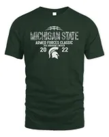 Michigan State Spartans 2022 Armed Forces Classic Football Shirt Unisex Standard T-Shirt forest-green s