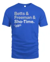Los Angeles Dodgers Betts & Freeman & Sho-Time T-Shirt Unisex Standard T-Shirt royal s