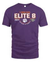 Clemson Tigers 2024 Elite 8 T-Shirt NCAA Men's Basketball March Madness Unisex Standard T-Shirt purple s