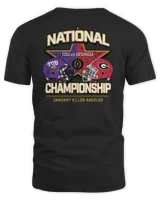 TCU Horned Frogs vs. Georgia Bulldogs College Football Playoff 2023 National Championship Matchup Shirt Unisex Standard T-Shirt black s