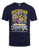 Michigan Wolverines Reliaquest Bowl Champions 2025 Official T Shirt Unisex Standard T-Shirt navy s