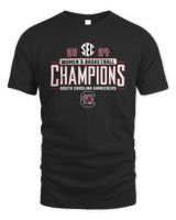 South Carolina Gamecocks Women's Basketball 2024 SEC Regular Season Champions Locker Room T-Shirt Unisex Standard T-Shirt black s