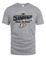 Purdue University Men's Basketball 2024 Back To Back BIG 10 Champions T-Shirt Unisex Standard T-Shirt sport-grey s