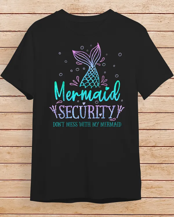 Memaid Security Mermaid Daddy Merdad Father's Day Merman Dad T Shirt