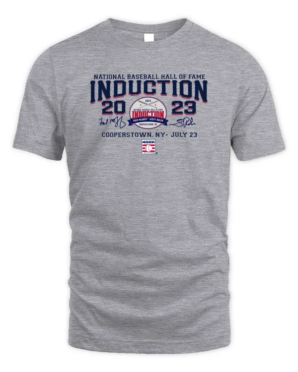 Men’s Champion Baseball Hall of Fame 2023 Induction All Hall of Famers Oxford Grey T-Shirt Clothing