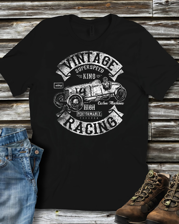 Vintage Superspeed King Racing Car Gifts Love Old Cars T Shirt