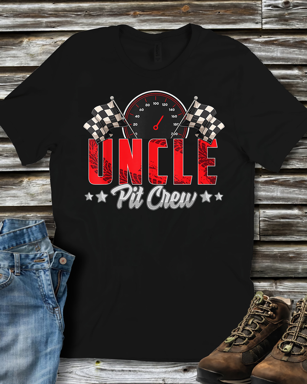 Race Car Birthday Party Racing Family Uncle Pit Crew T Shirt