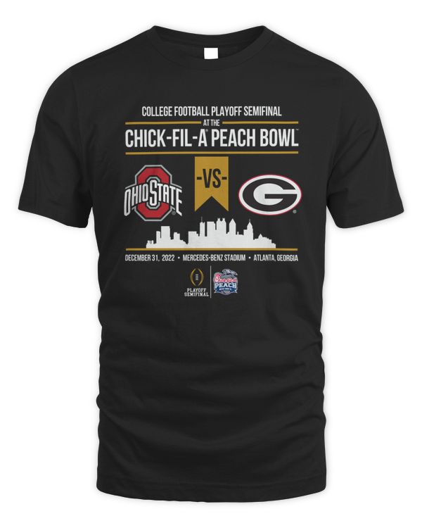 College Football Playoff Peach Bowl Head to Head Black T-Shirt
