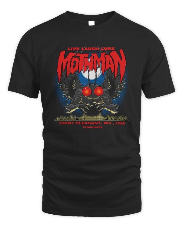 Mothman Live Laugh Lurk Black T-Shirt