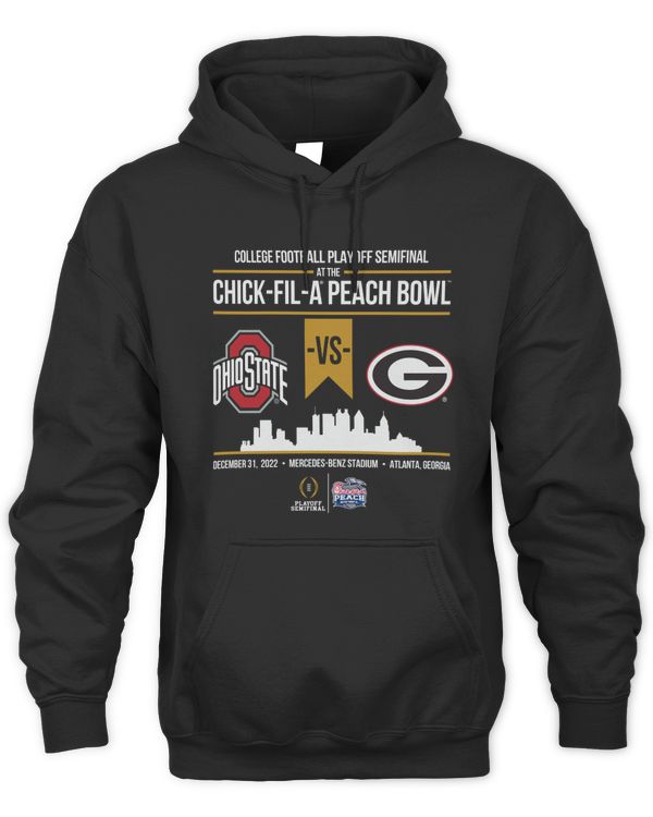Ohio State Vs Georgia Bulldogs 2022 College Football Playoff Peach Bowl Head To Head Black Hoodie