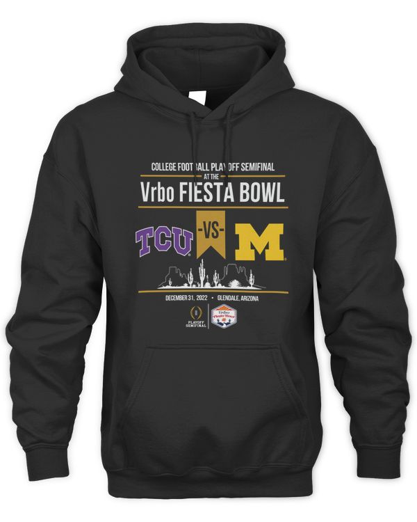 TCU Vs Michigan 2022 College Football Playoff Fiesta Bowl Head To Head Black Hoodie